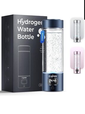 CLWRSN Blue Hydrogen Water Bottle with Digital Display